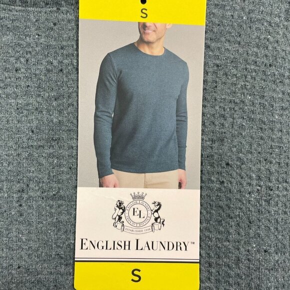 NEW English Laundry Men's S Green Long-Sleeve Crew Neck Waffle Knit Sweatshirt - Picture 5 of 9